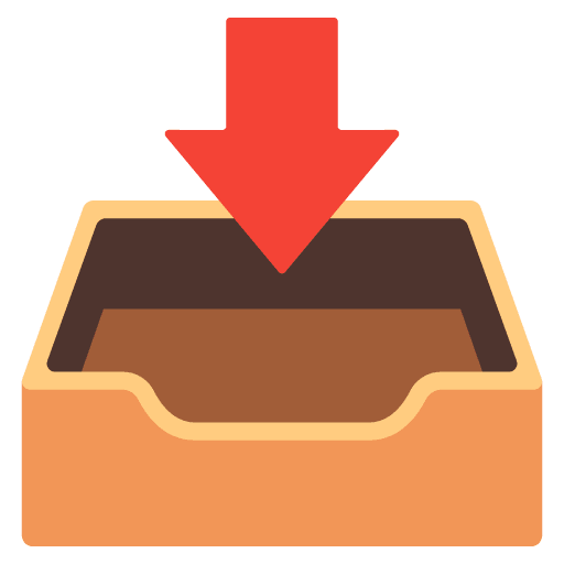 Google design of the inbox tray emoji verson:Noto Color Emoji 15.0
