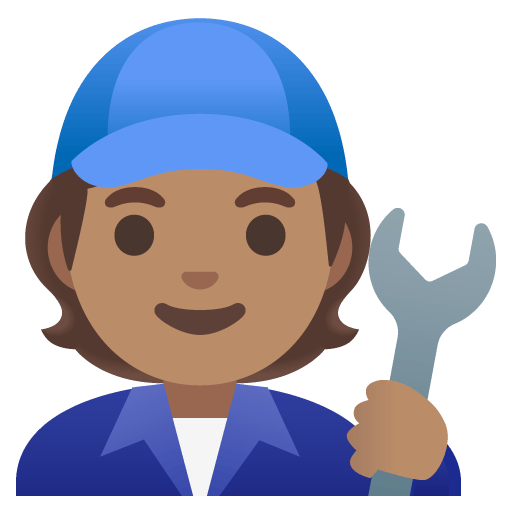 Google design of the mechanic: medium skin tone emoji verson:Noto Color Emoji 15.0