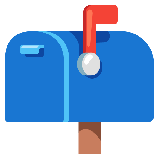 Google design of the closed mailbox with raised flag emoji verson:Noto Color Emoji 15.0