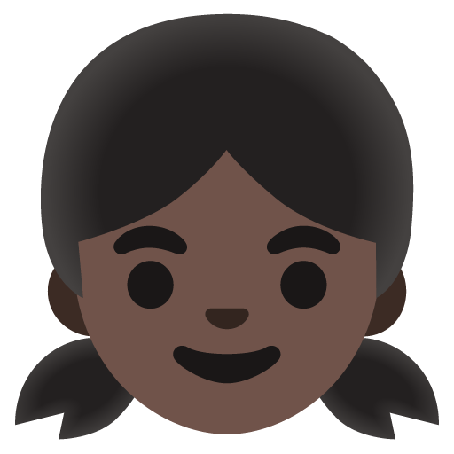 Google design of the girl: dark skin tone emoji verson:Noto Color Emoji 15.0
