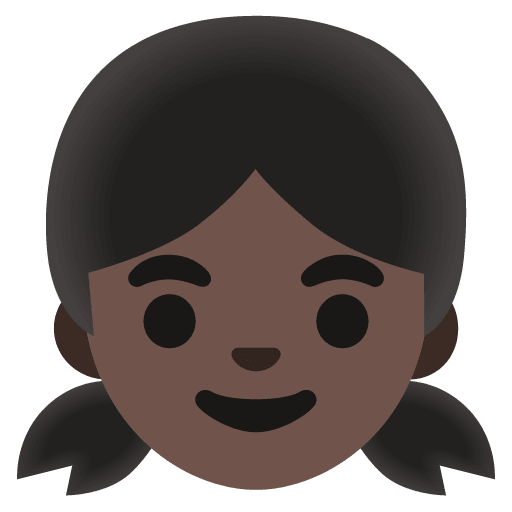 Google design of the girl: dark skin tone emoji verson:Noto Color Emoji 15.0