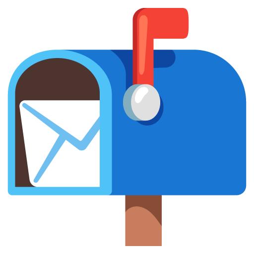 Google design of the open mailbox with raised flag emoji verson:Noto Color Emoji 15.0