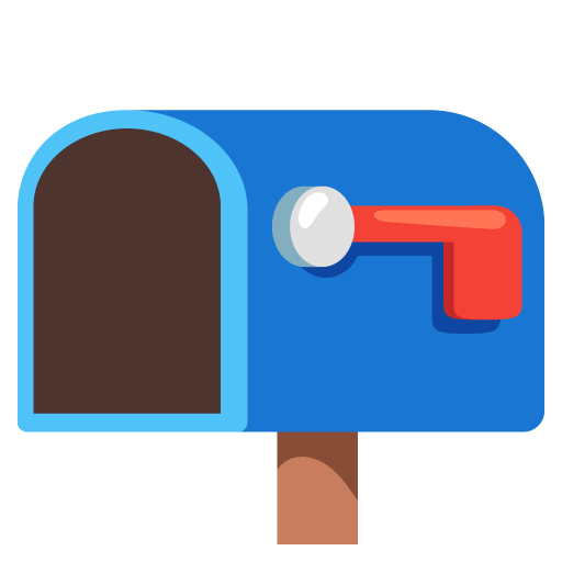 Google design of the open mailbox with lowered flag emoji verson:Noto Color Emoji 15.0