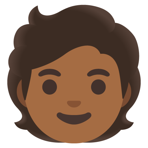 Google design of the person: medium-dark skin tone emoji verson:Noto Color Emoji 15.0