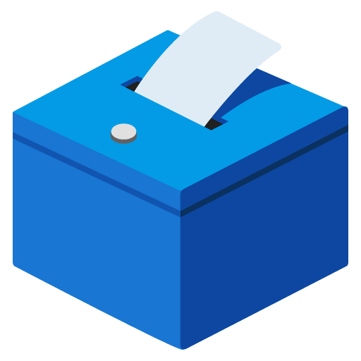 Google design of the ballot box with ballot emoji verson:Noto Color Emoji 15.0