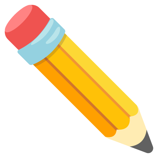 Google design of the pencil emoji verson:Noto Color Emoji 15.0