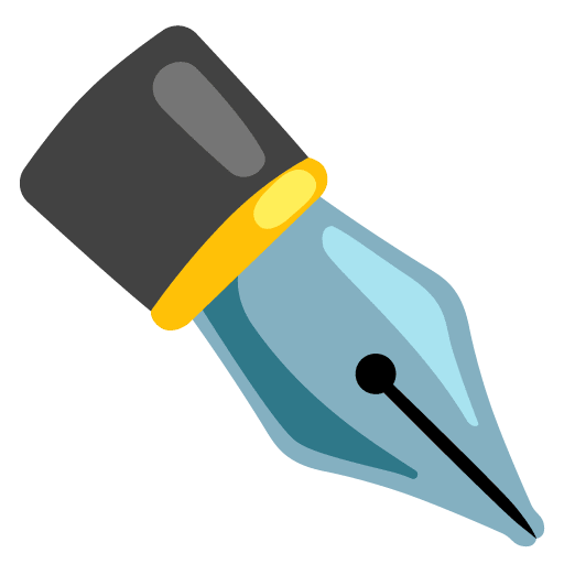 Google design of the black nib emoji verson:Noto Color Emoji 15.0