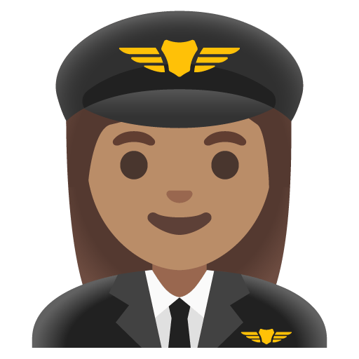 Google design of the woman pilot: medium skin tone emoji verson:Noto Color Emoji 15.0