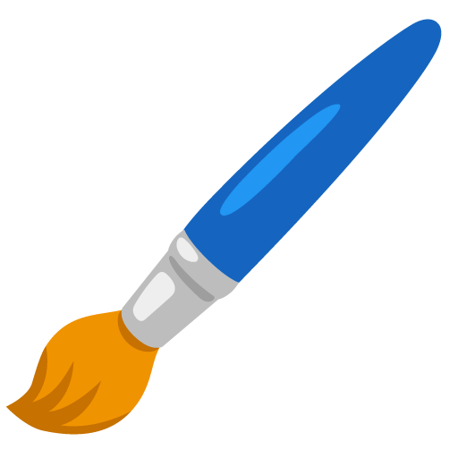 Google design of the paintbrush emoji verson:Noto Color Emoji 15.0