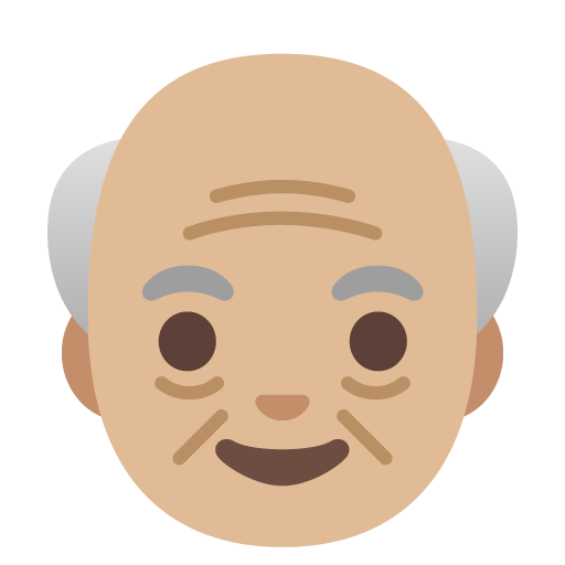 Google design of the old man: medium-light skin tone emoji verson:Noto Color Emoji 15.0