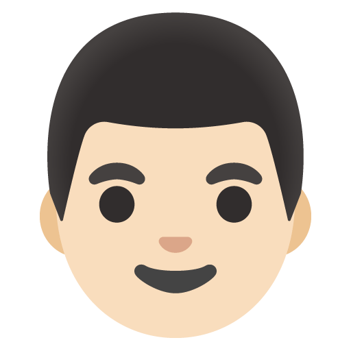 Google design of the man: light skin tone emoji verson:Noto Color Emoji 15.0