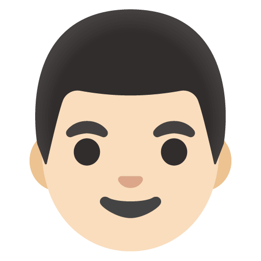 Google design of the man: light skin tone emoji verson:Noto Color Emoji 15.0