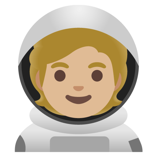 Google design of the astronaut: medium-light skin tone emoji verson:Noto Color Emoji 15.0