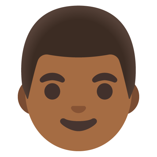 Google design of the man: medium-dark skin tone emoji verson:Noto Color Emoji 15.0