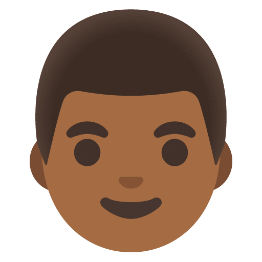 Google design of the man: medium-dark skin tone emoji verson:Noto Color Emoji 15.0