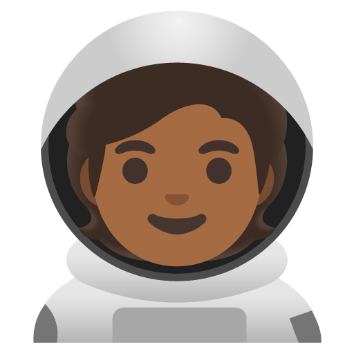 Google design of the astronaut: medium-dark skin tone emoji verson:Noto Color Emoji 15.0