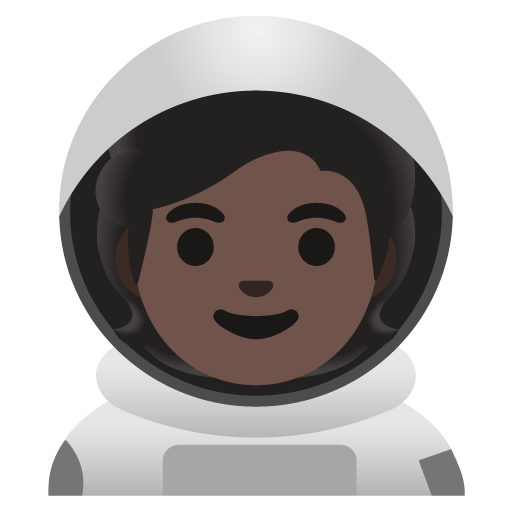 Google design of the astronaut: dark skin tone emoji verson:Noto Color Emoji 15.0