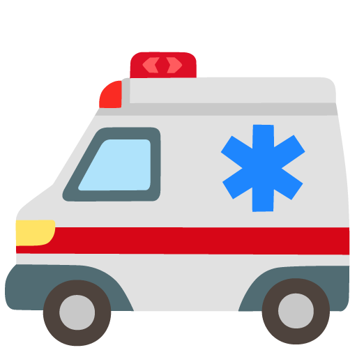 Google design of the ambulance emoji verson:Noto Color Emoji 15.0