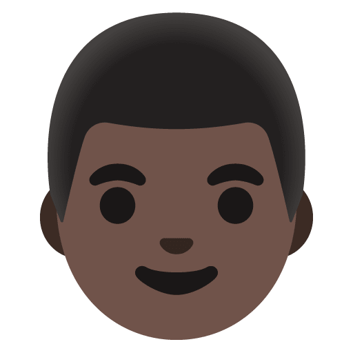 Google design of the man: dark skin tone emoji verson:Noto Color Emoji 15.0