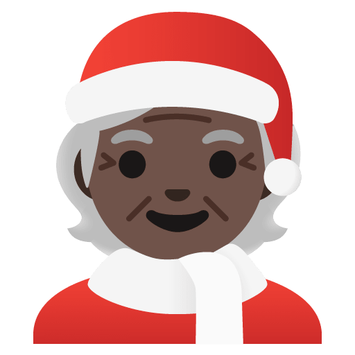 Google design of the mx claus: dark skin tone emoji verson:Noto Color Emoji 15.0