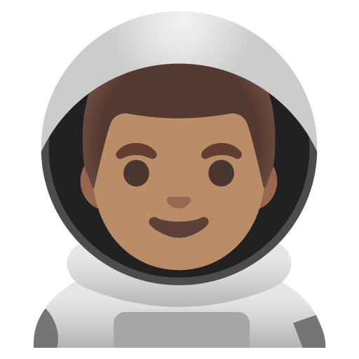 Google design of the man astronaut: medium skin tone emoji verson:Noto Color Emoji 15.0