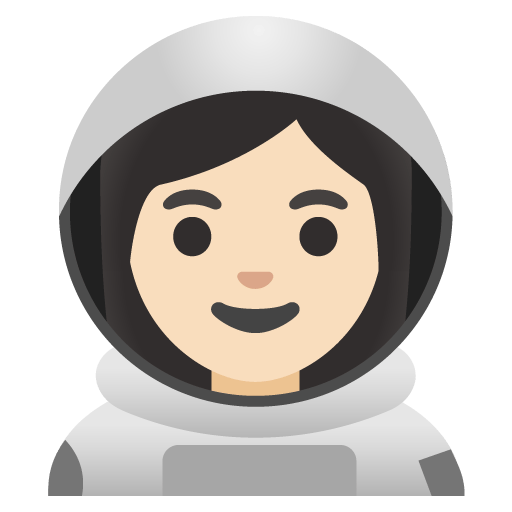 Google design of the woman astronaut: light skin tone emoji verson:Noto Color Emoji 15.0