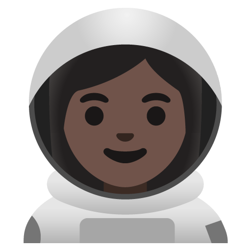 Google design of the woman astronaut: dark skin tone emoji verson:Noto Color Emoji 15.0