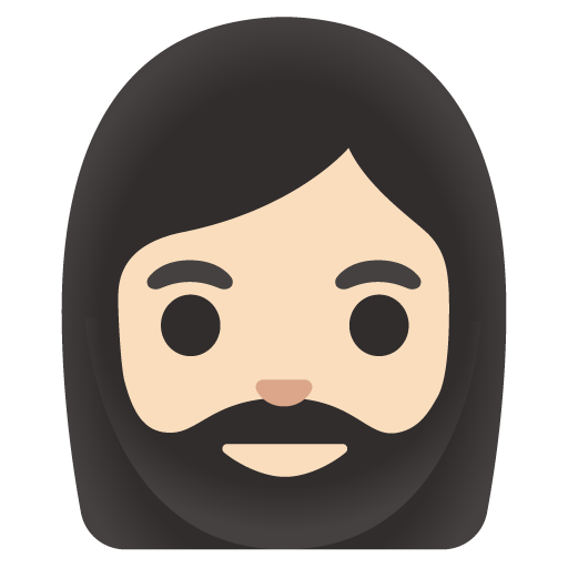 Google design of the woman: light skin tone beard emoji verson:Noto Color Emoji 15.0