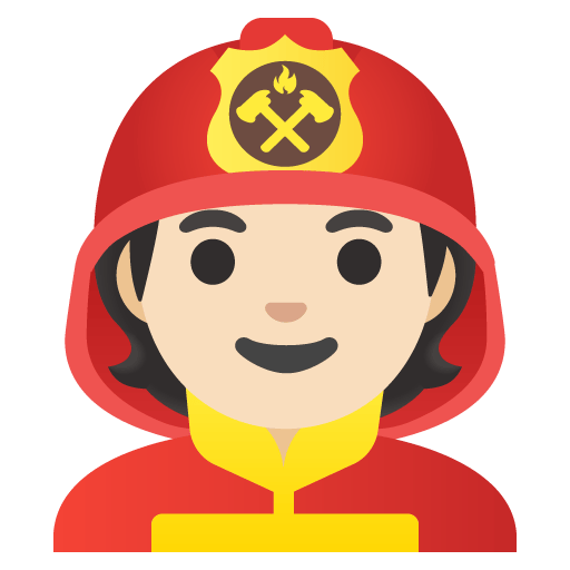 Google design of the firefighter: light skin tone emoji verson:Noto Color Emoji 15.0