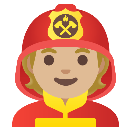 Google design of the firefighter: medium-light skin tone emoji verson:Noto Color Emoji 15.0