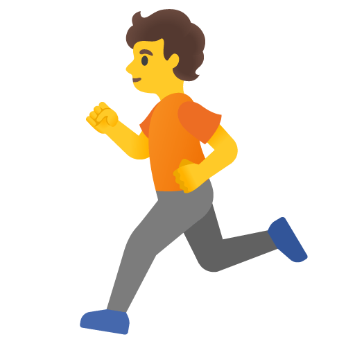 Google design of the person running emoji verson:Noto Color Emoji 15.0