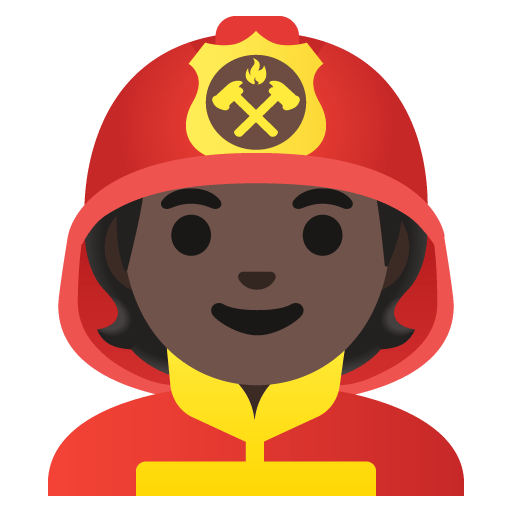 Google design of the firefighter: dark skin tone emoji verson:Noto Color Emoji 15.0