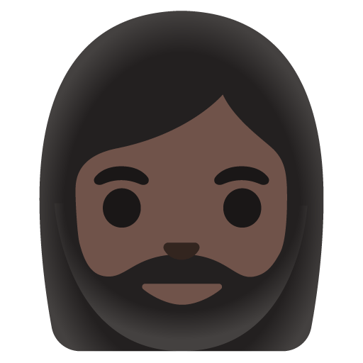 Google design of the woman: dark skin tone beard emoji verson:Noto Color Emoji 15.0
