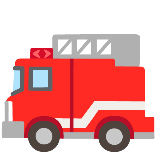 Google design of the fire engine emoji verson:Noto Color Emoji 15.0