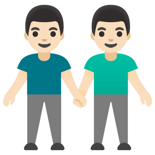 Google design of the men holding hands: light skin tone emoji verson:Noto Color Emoji 15.0
