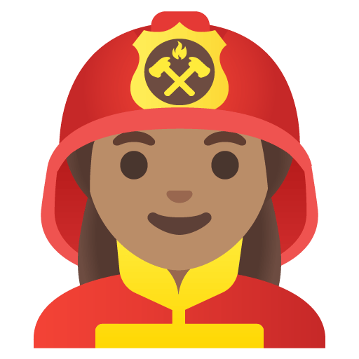 Google design of the woman firefighter: medium skin tone emoji verson:Noto Color Emoji 15.0