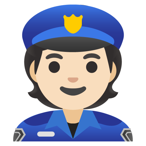 Google design of the police officer: light skin tone emoji verson:Noto Color Emoji 15.0