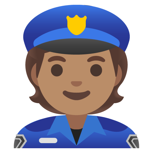 Google design of the police officer: medium skin tone emoji verson:Noto Color Emoji 15.0