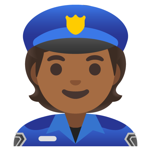 Google design of the police officer: medium-dark skin tone emoji verson:Noto Color Emoji 15.0