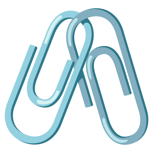 Google design of the linked paperclips emoji verson:Noto Color Emoji 15.0