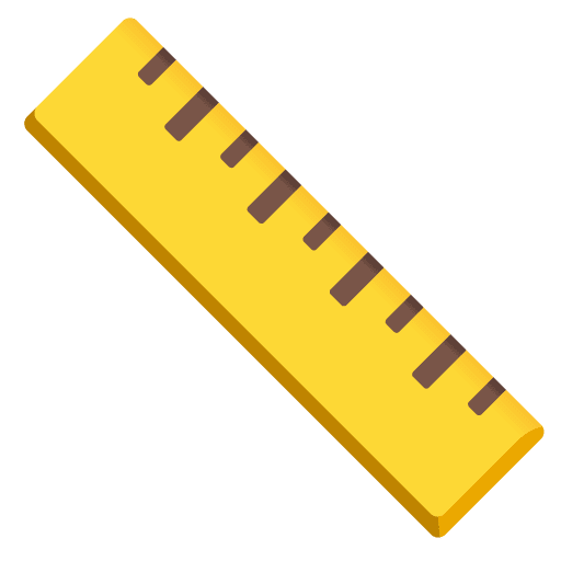 Google design of the straight ruler emoji verson:Noto Color Emoji 15.0