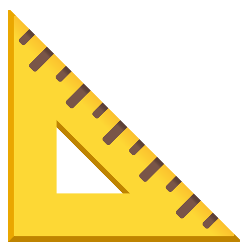 Google design of the triangular ruler emoji verson:Noto Color Emoji 15.0