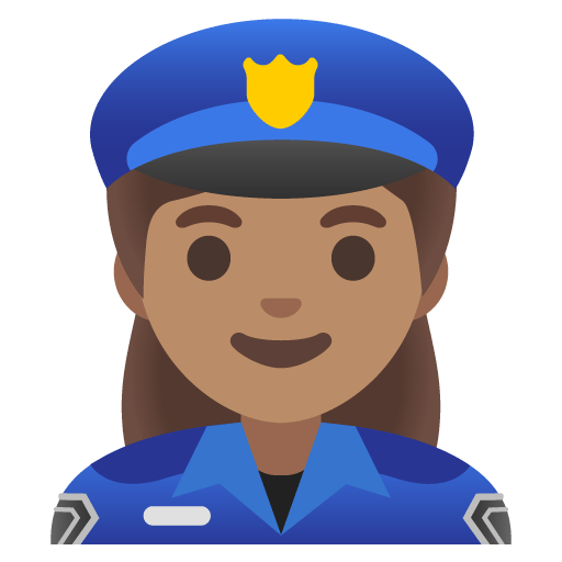 Google design of the woman police officer: medium skin tone emoji verson:Noto Color Emoji 15.0
