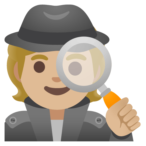 Google design of the detective: medium-light skin tone emoji verson:Noto Color Emoji 15.0