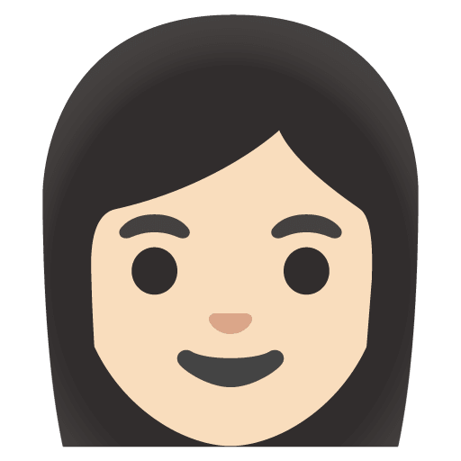 Google design of the woman: light skin tone emoji verson:Noto Color Emoji 15.0