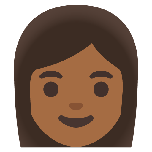 Google design of the woman: medium-dark skin tone emoji verson:Noto Color Emoji 15.0