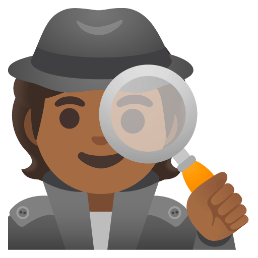 Google design of the detective: medium-dark skin tone emoji verson:Noto Color Emoji 15.0