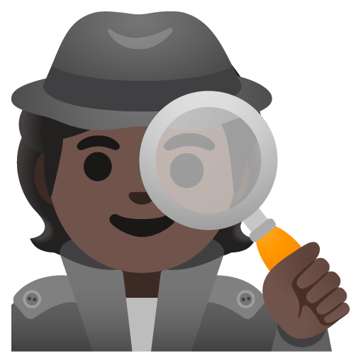 Google design of the detective: dark skin tone emoji verson:Noto Color Emoji 15.0