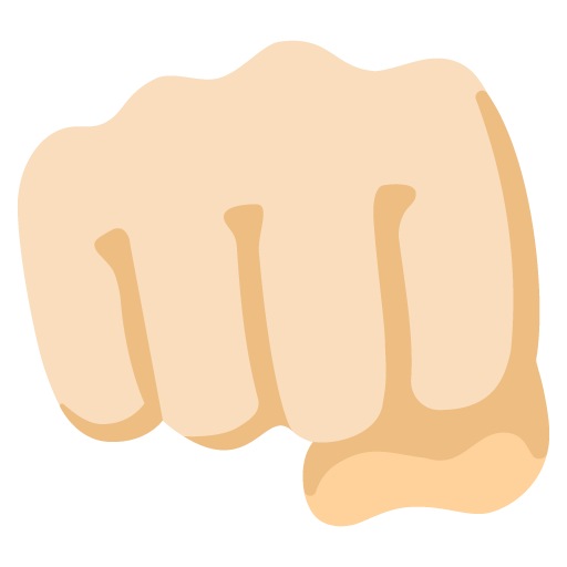 Google design of the oncoming fist: light skin tone emoji verson:Noto Color Emoji 15.0