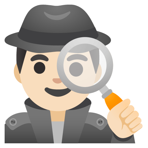Google design of the man detective: light skin tone emoji verson:Noto Color Emoji 15.0